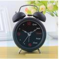 Black Metal Bed Alarm Clock Twin Bell Table Clock Loud Alarm Analog Clock for Home Office Decor. 
