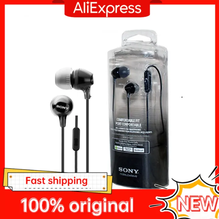 SONY MDR-EX15AP 3.5mm Wired Earbuds In-ear Earphones Hands-free With Mic For xiaomi huawei sony mobile phone