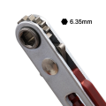 2 Piece Mini Quick Ratchet Wrench Set Straight/Elbow Screwdriver Set Red & Silver Chrome Alum Alloy Steel Has Two Heads. 