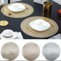 6 pec Golden and Silver Dining Table Placemat, Washable Table Mats. 