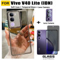 Vivo V40 Lite 4G Shockproof Silicone Phone Case with Camera Protective 3 in 1 Vivo V40Lite 5G Anti Spy Screen Protector Soft Ceramic Matte Privacy Protector and Camera Lens Film.