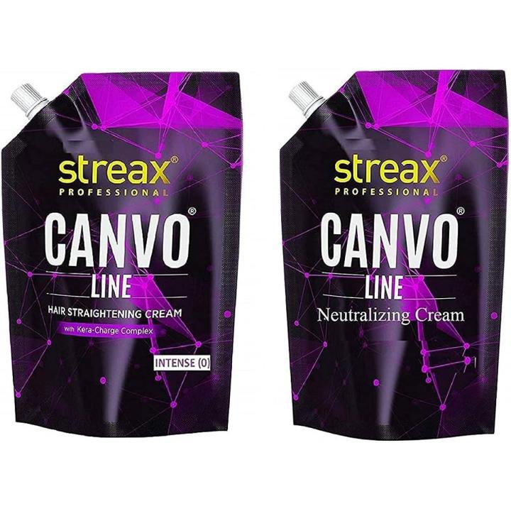 Streaxx Canvo Line Hair Straightening Cream(500g) & Neutralizing Cream (500g)With