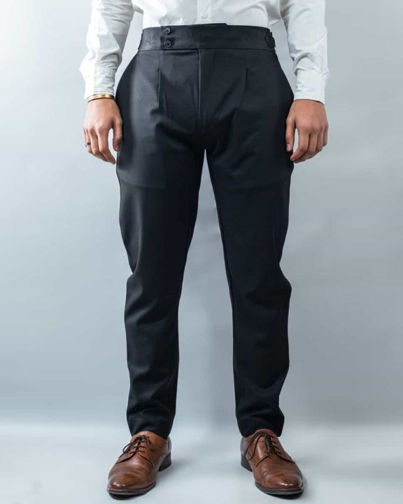 Men’s Black Straight Fit Formal Gurkha Pants