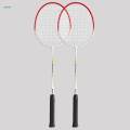 2Pcs Badminton Racket Lightweight 2 Player Badminton Racquet for Adults Kids Without Bag Red. 
