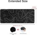 WHITE & BLACK Large Gaming Mouse Pad 90x40cm (35.4x15.7in) - Non-Slip Rubber Base Desk Mat & Keyboard Pad for Gaming, Office -.