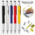 Pen 6 In 1 Multifunctional Touch Screen Pen Mobile Ballpoint Pen With Ruler Screwdriver Tool.