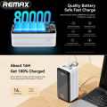 Remax RPP-291 80000mAh Big Capacity PD & QC Super Fast Charging Supported Camping Power Bank - White. 