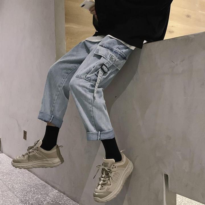 Autumn New Korean Style Trendy Workwear Jeans Men's Loose Straight