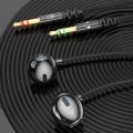 【Expert Recommended】 Durable 3.5mm Jack 3.5mm Wired Earphones Dual Plug Headset Dual Jack Headphones in Ear Earbuds Wired Headset for Desktop/Computer/PC. 