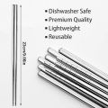 Stainless Steel Chopsticks Reusable Silver Lightweight 304 Metal Chopsticks Dishwasher Safe - 5 Pairs (Silver). 