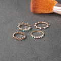 【Discount】 4 Pcs/set Bohemia Colorful Stone Finger Rings Set Wedding Jewelry Gift DIANGUI.