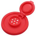 2 Large Salt and Pepper Shakers with Red Covers Lids Jar Dispenser.