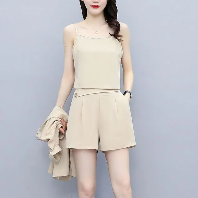 Three-Piece%20Suit%20for%20Fat%20Girls%20Coat%20Shorts%20Fashion%20Suit%20Simple%20Style%20Loose%20New%20Summer%20Large%20Size%20Women's%20Clothing%20-%20Image%207
