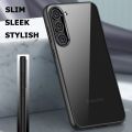 For Samsung Galaxy S24 / S24 Plus / S24+  Magic Mask Q Series Clear Case Compatible Case Shockproof Hard PC +Soft Silicone [Not Yellowing] Transparent Protective Slim Hard Back Cover with Silicone Frame- Black. 