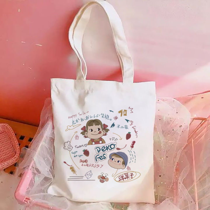 Korean style canvas tote bag on sale