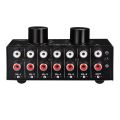 headphone speaker switcher-1 * 6 input 1 output stereo audio signal selection switcher-Black. 