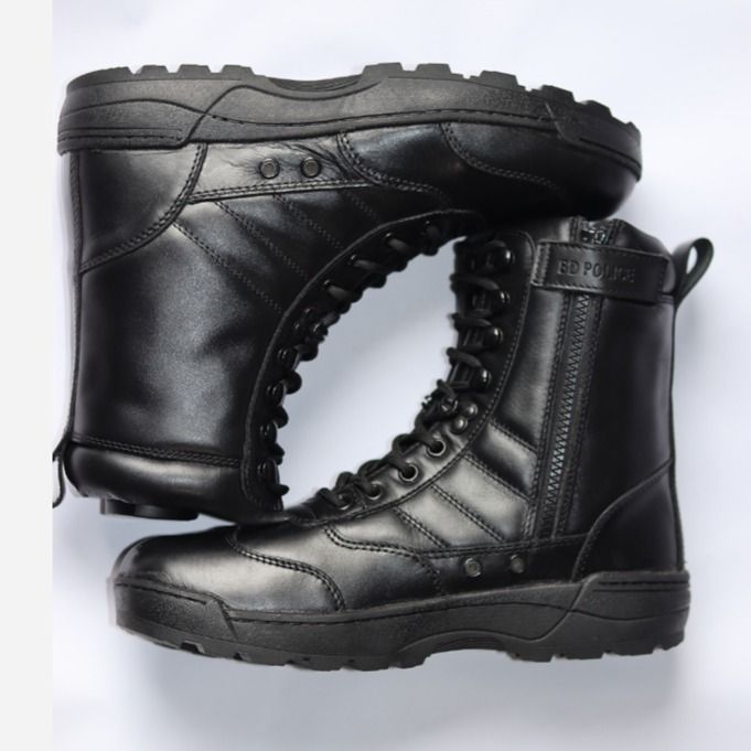 Trendy Biker & Work Boots for Men – Tough Leather, Secure Zipper & All-Day Comfort