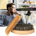 Beard Brush Mustache Comb Kit Boar Bristle Beard Brush Wooden Grooming Comb Facial Hair Care Gift Set For Men's Beard Styling. 
