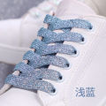 Lsgs 1pair fashion glitter shoelaces colorful flat shoe laces for athletic running sneakers shoes boot 1cm width shoelace strings.