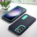 3 In 1 Full Cover Shockproof Phone Case With Stand For Samsung Galaxy S24 Thick Hard Phone Casing Contrasting Colors Fashion Phone Cover Shell. 