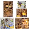 Doll House DIY Furniture Dust Cover 3D Wooden Mini Dollhouse Toy for Kids. 