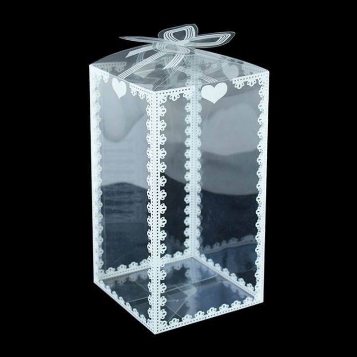 5pcs Transparent Gift Box PVC Plastic Clear Packaging Boxes for