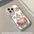 Cute Spongebob Cartoon Patrick Star Bracelet Case For Samsung A12 A15 A05 A05s A14 A13 A55 A02s A24 A10s A34 A03s A35 A25 A03 A51 A34 M12 A54 M01S Luxury Mirror Make Up Soft Case.