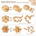 Wooden Puzzle Games Brain Teasers Toy 3D Puzzles for Teens and Adults Logic Puzzle Wood Magic Cube Brain Teaser Assembling Toys.
