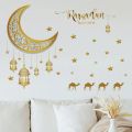Eid Mubarak Wall Decor Stickers Ramadan Window Stickers Set Ramadan Moon Stars Lantern Window Clings Islamic Muslim Wall Decals. 