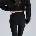 Black Leggings Women's Pants Outer Wear Spring and Autumn Thin Pencil Tappered New High Waist Slimming All-Matching Magic Pants. 
