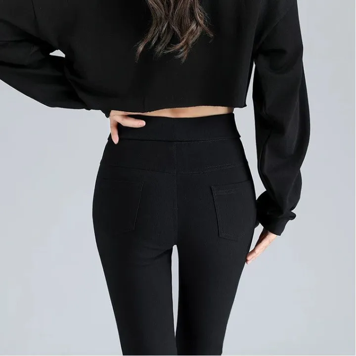 Black%20Leggings%20Women's%20Pants%20Outer%20Wear%20Spring%20and%20Autumn%20Thin%20Pencil%20Tappered%20New%20High%20Waist%20Slimming%20All-Matching%20Magic%20Pants%20-%20Image%209