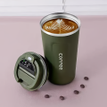 Stainless Steel Vacuum Coffee Mug with Temperature Display. 