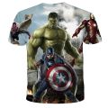 Boy Superhero Hulk Iron Man T-shirts for Kids Boys Clothes Anime T-shirt 3d Printed Young Children Cartoon Fashion Girl Tops Tee. 