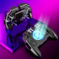 6 Finger Mobile Gaming Button Trigger Gamepad with Cooling Fan for PUBG Mobile Trigger Joypad Game Console. 