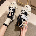 Women 2024 New style breathable floral canvas shoes autumn thick platform all-match student sneakers zapatollas Mujer.