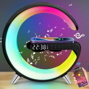 G63 Smart Light Sound Speaker Machine Fast Charging Alarm Clock 7-Color RGB Music Player Speaker - Dhaka Shopping Zone