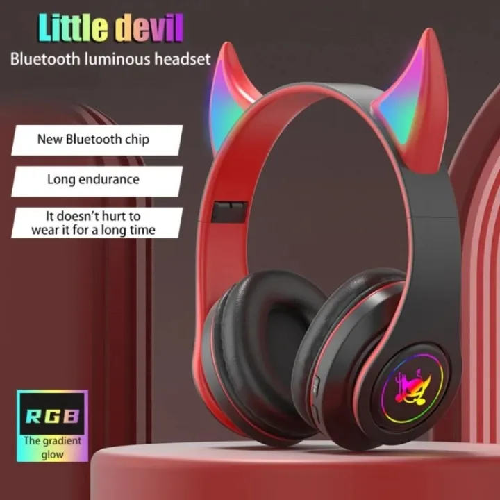 Devil%20Ear%20Bluetooth%20Headphones%20With%20Microphone%20Stereo%20Music%20RGB%20Flashing%20For%20Cell%20Phones%20Pc%20Gamer%20Gaming%20Headset%20Kids%20Boys%20Gift%20-%20Image%205