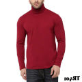 Full Sleeve High Neck Winter T-Shirt for Men - red. 