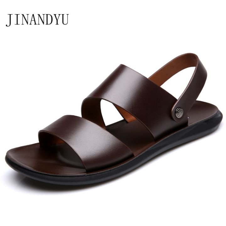 Summer%20Beach%20Shoes%20Mens%20Sandals%20%20Leather%20Brown%20Black%20Sandals%20for%20Men%20Outdoor%20Casual%20Shoes%20Flats%20Shoes%20Men%20Sandals%20Slipper%20-%20Image%203