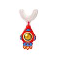 UGURAT Toddlers Cute Handheld Spaceman Cartoon 360 Degree U-shape Baby Toothbrush Children Silicone Toothbrush Oral Care Teeth Cleaner.