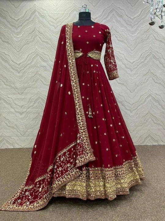 Semi%20Stitched%20Georgette%20Embroidery%20Long%20Floor%20Touch%20Anarkali%20Party%20Dress%20for%20woman%20-%20Image%202