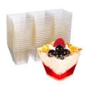 Small Dessert Cups Plastic Glitter Plastic Parfait Cups Mini Square Reusable Serving Bowl For Party Wedding Catering. 