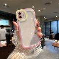 Case For OPPO A71 A74 A95 A76 A96 A83 A52 A72 A92 A5 2020 A9 2020 A93 Cover Candy Bumper Transparent Phone Case Soft Wavy Lines. 