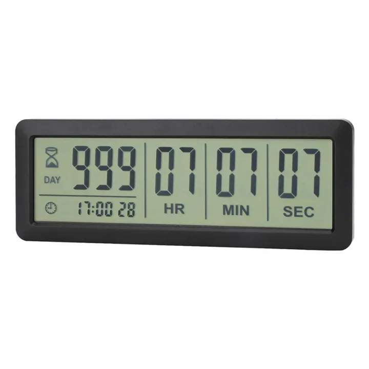 Big Digital Countdown Days Timer Clock - 999 Days Count Down Clock Timer for Graduation Lab Kitchen (Black)