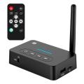 NFC Quick Pairing, Bluetooth 5.1 Adapter, Dual-mode RX TX, U-Disk TF Card R/L AUX RCA Interfaces, With IR Remote Control.