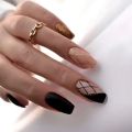 24Pcs Nails Press On Supplies False Charms Tips For ABS Nail Art And Decorations Manicure Extension Contains Jelly Gel. 