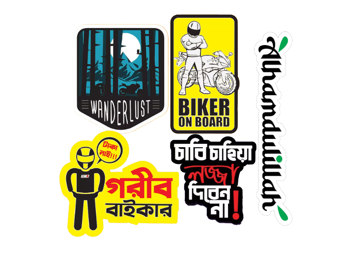 5 pcs waterproof vinyl sticker bike sticker