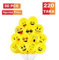 Emoji balloon (12Inch) 50 pecs happy birthday/Party. 