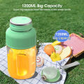 MAYTTO 1200ML Juicing Cup Portable Electric Juice Blender Mixer Juicer Fruit Mixed USB Rechargeable Easy to Operate 6 Blades Strong Motor With Portable Drink Lid.