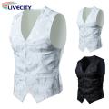 Business Waistcoat Sleeveless Plus Size Vintage Men Vest Coat.